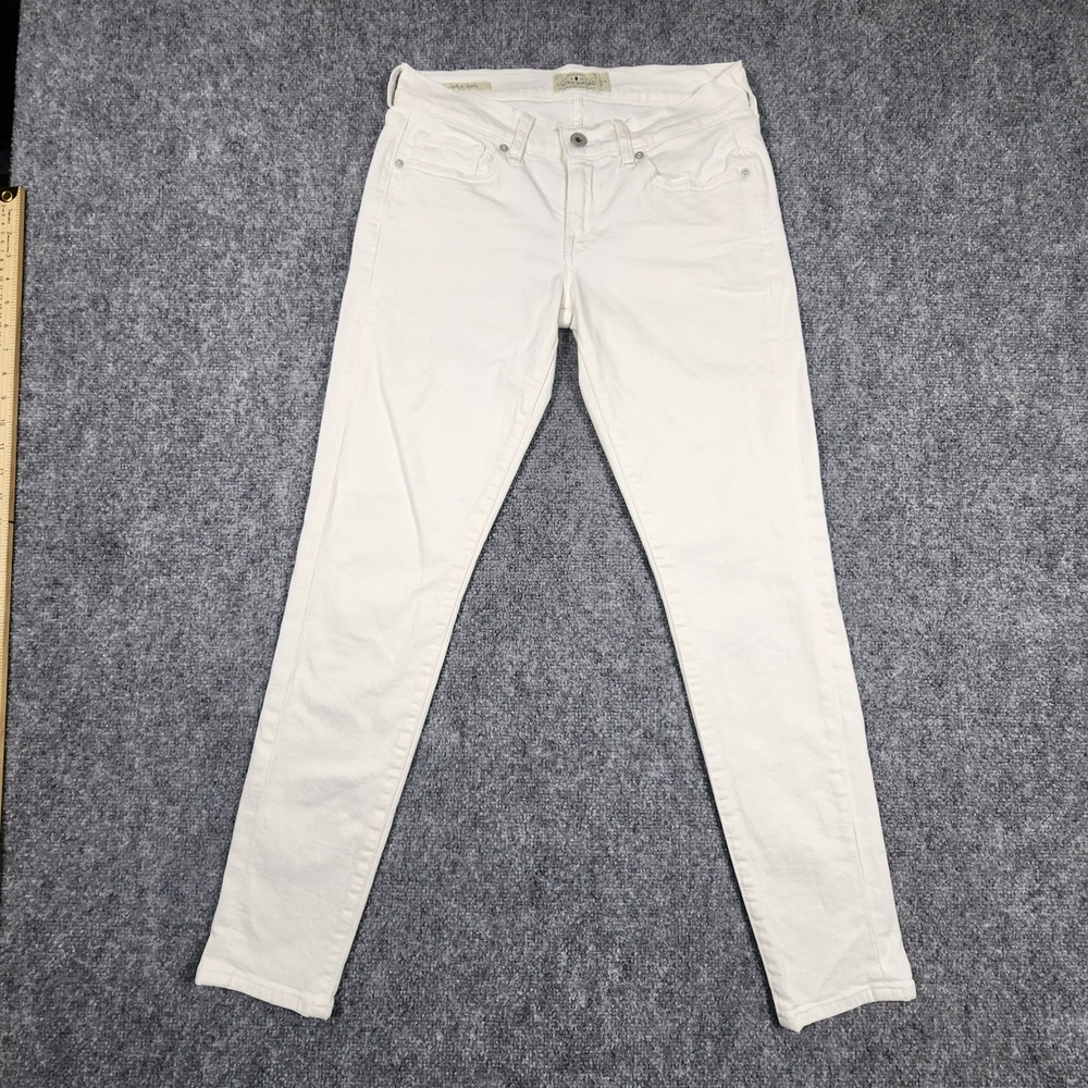 Lucky Brand Charlie Skinny White Jeans Womens‎ 4/27 7W13145 Mid Rise Denim